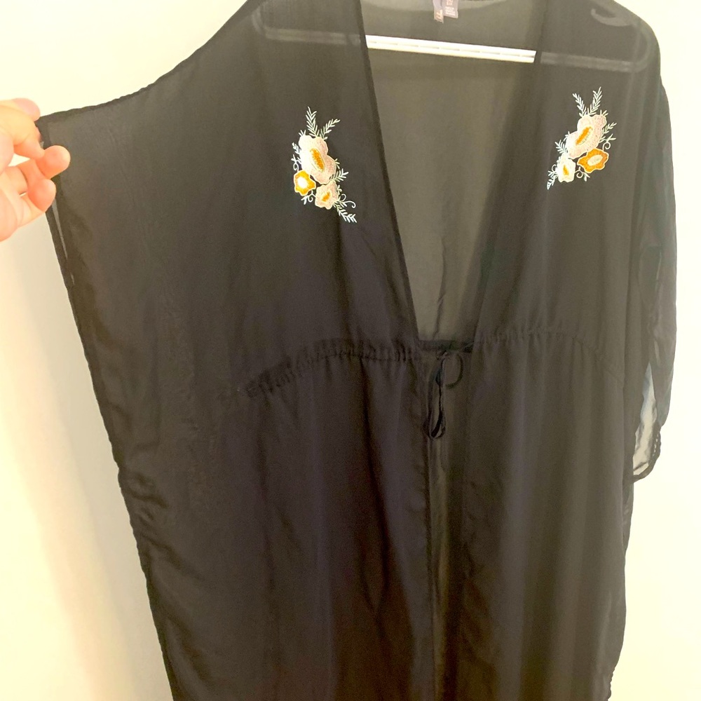 Long Black Lightweight Robe/Wrap